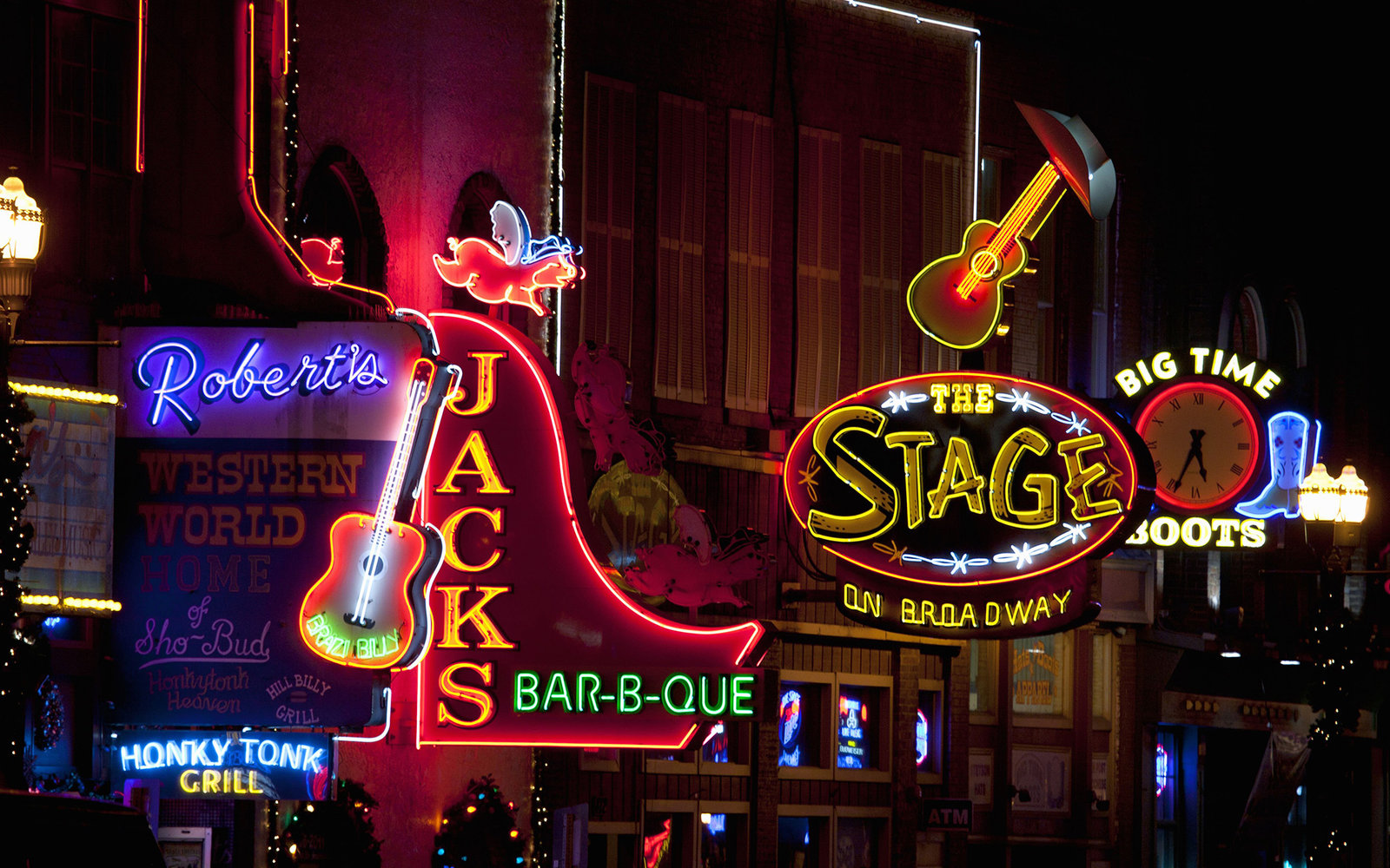 Neon Lights of Lower Broadway, Nashville, TN